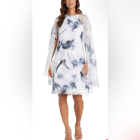 R&M Richards 9239 - Floral Printed Capelet Formal Dress NWT Size 6P - Picture 1 of 6